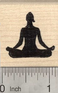 Accomplished Pose Rubber Stamp, Yoga Asana, Siddhasana
