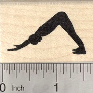Downward Facing Dog Rubber Stamp, Yoga Pose Adho Mukha Svanasana