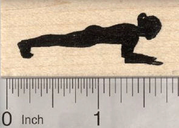 Forearm Plank Pose Rubber Stamp, Yoga, Core Strength, Phalakasana