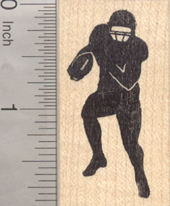 American Football Player Rubber Stamp, Silhouette