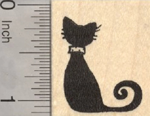 Black Cat Rubber Stamp