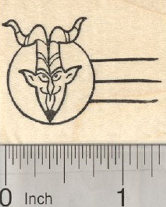 Krampus Faux Cancellation Rubber Stamp, Christmas Letter Series