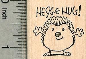 Hedgehog Hug Rubber Stamp, Hedgehug!