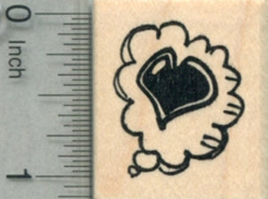 Loving Thought Balloon Rubber Stamp, Valentine's Day, Heart