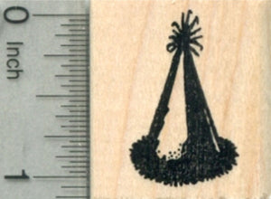 Party Hat Rubber Stamp, Furry Trim