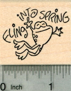 Frog Rubber Stamp, Fling Into Spring