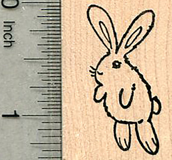 Leaping Rabbit Rubber Stamp, Bunny in mid-air