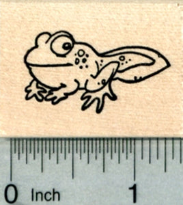 Tadpole Rubber Stamp, Frog with Tail