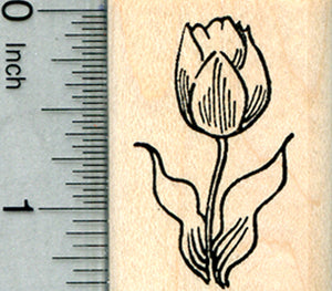 Tulip Flower Rubber Stamp, Summer Floral Series