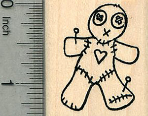 Voodoo Doll Rubber Stamp, Halloween Series