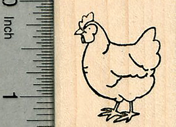 Hen Rubber Stamp, Chicken