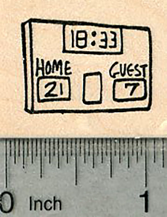 Football Scoreboard Rubber Stamp, Size Small