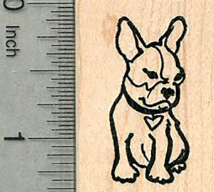 French Bulldog Rubber Stamp, Small Size