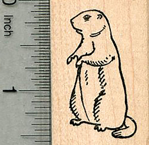 Groundhog Rubber Stamp, Facing Left