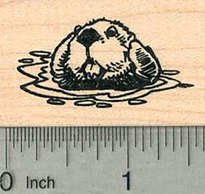 Sea Otter Rubber Stamp, Pulling Faces