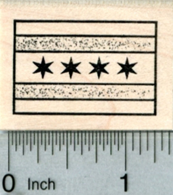 Flag of Chicago Rubber Stamp, American City