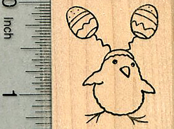 Easter Egg Chick Rubber Stamp, Antenna