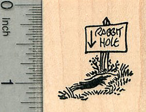 Rabbit Hole Rubber Stamp, Easter Series