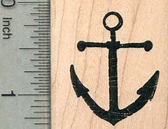 Ship Anchor Rubber Stamp, in Silhouette, Nautical Travel Series