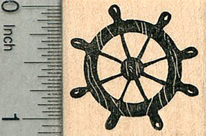 Ship Helm Rubber Stamp, Nautical Travel Series