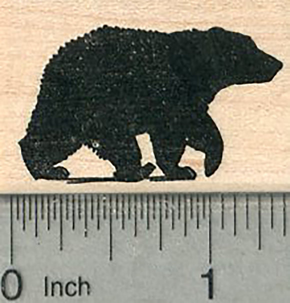 Bear Rubber Stamp, Silhouette