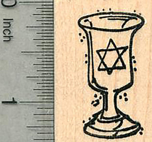 Kiddush Cup Rubber Stamp, Shabbat or Jewish Holiday Series