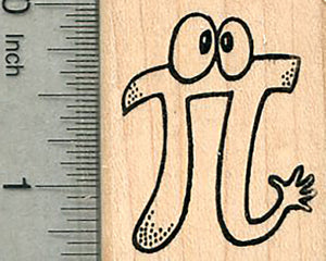 Pi Rubber Stamp, Waving Hello, Math Series
