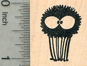 Halloween Spider Rubber Stamp, Fluffy Cupcake Face