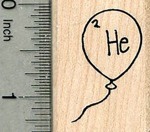 Helium Balloon Rubber Stamp, Chemistry Series