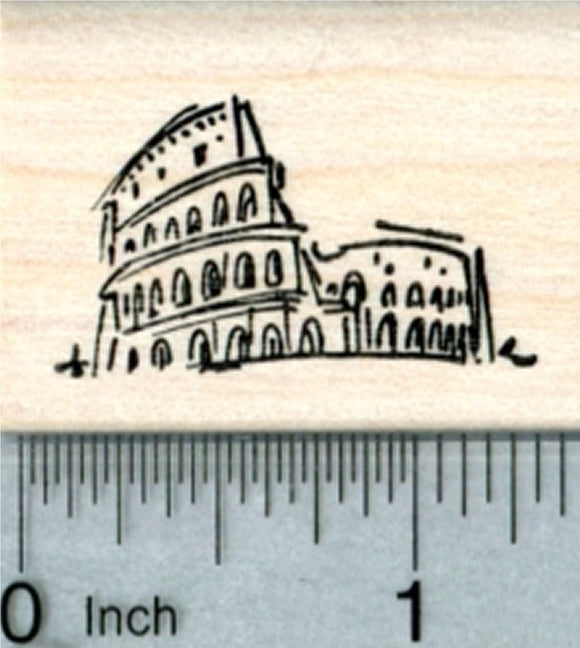 Colosseum Rubber Stamp, Roman Coliseum, Italy, Travel Series