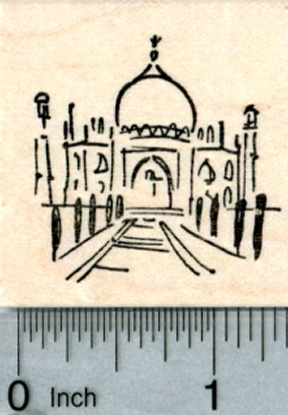 Small Taj Mahal Rubber Stamp, India, World Travel Series