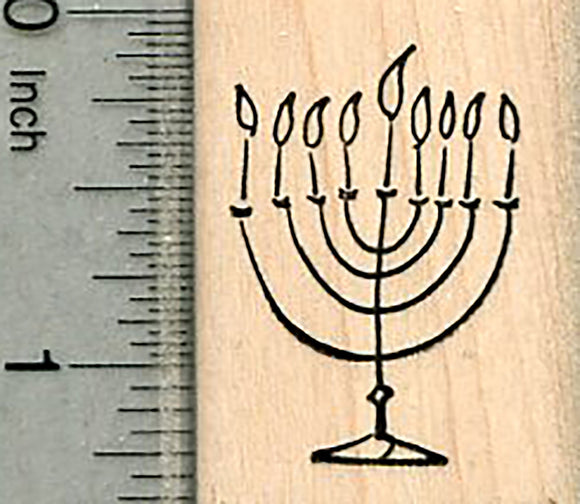 Hanukkah Rubber Stamp, Menorah, Chanukah Series