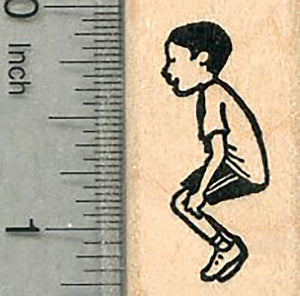 Jumping Boy Rubber Stamp, Small child, Outdoor Play Series