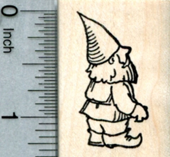 Garden Gnome Rubber Stamp