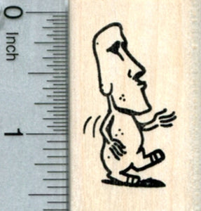 Easter Island Statue Rubber Stamp, Walking