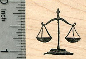 Scales of Justice Rubber Stamp