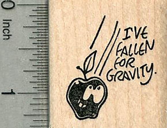 Gravity Rubber Stamp, Newton's Apple Falling, Science Series