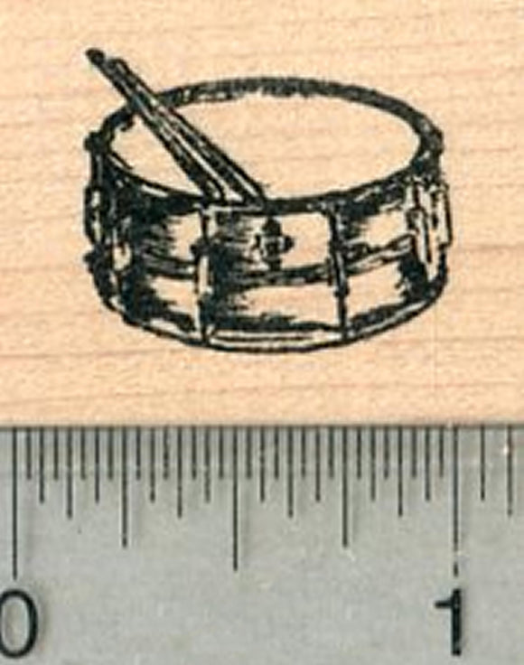 Tiny Snare Drum Rubber Stamp, Percussion Musical Instrument Series