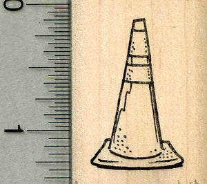 Traffic Cone Rubber Stamp, Construction Equipment Series