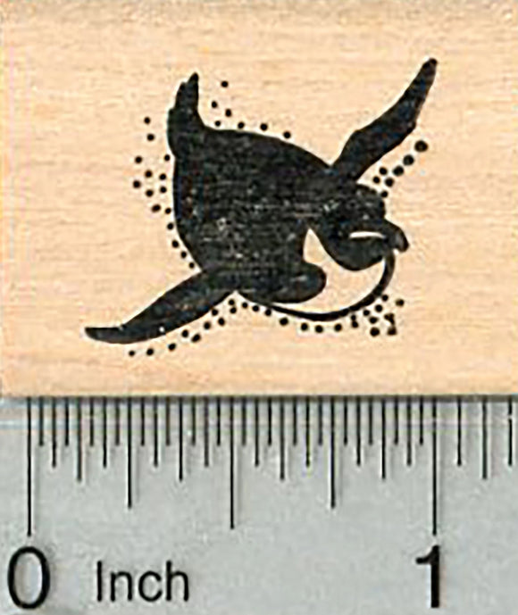 Tiny Penguin Rubber Stamp, on Belly