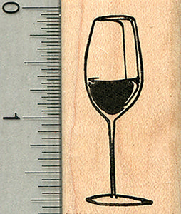 Wine Glass Rubber Stamp