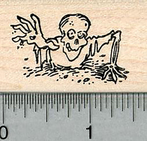 Zombie Rubber Stamp, Emerging from Grave