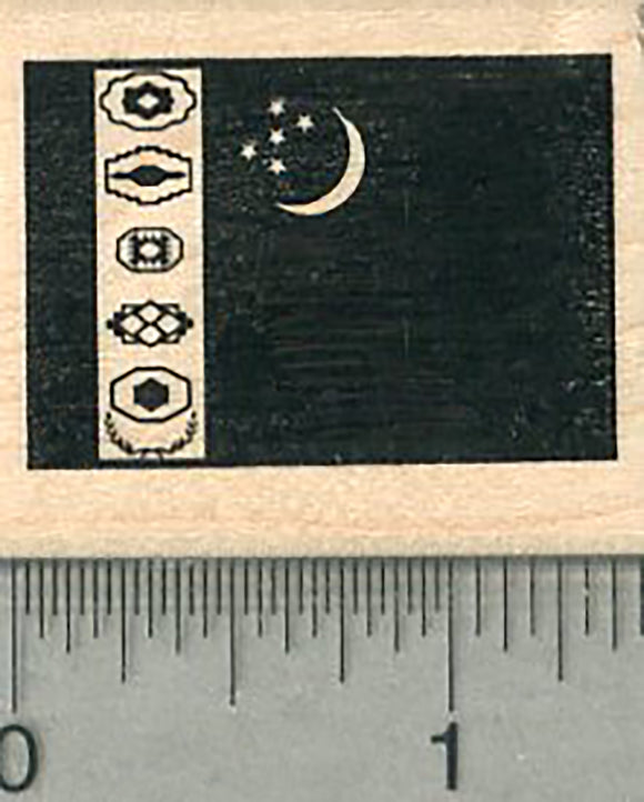 Flag of Turkmenistan Rubber Stamp