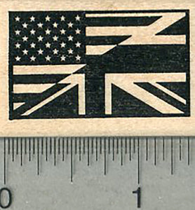 Flag of USA UK Friendship Rubber Stamp, United States and United Kingdom