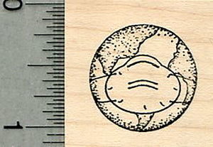 Masked Planet Rubber Stamp, Earth in a Mask