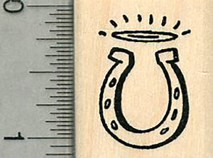 Horseshoe Halo Rubber Stamp, Angel Pet Loss Series