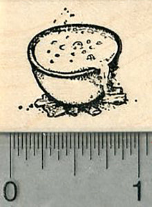 Small Cauldron Rubber Stamp, Halloween Witch Series