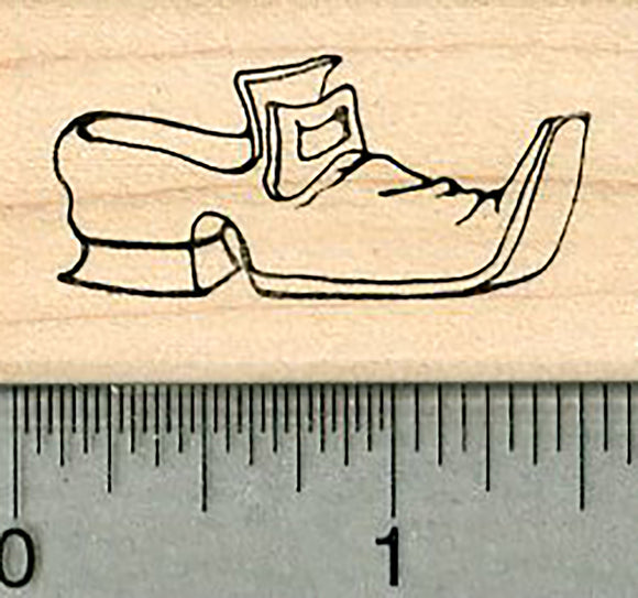 Pilgrim Shoe Rubber Stamp, Facing Right, with Buckle