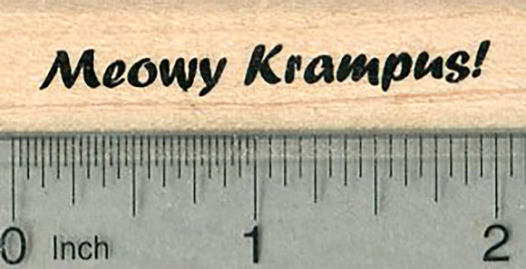 Meowy Krampus Rubber Stamp, Christmas Greetings Series