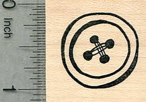 Button Rubber Stamp, Sewing Series